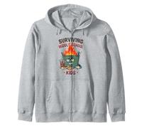 Funny Dumpster Fire Teacher Surviving Middle School Kids Zip Hoodie