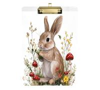 Funny Dwarf Rabbit White clipboards for Art Standard Hole for Student Girls Kids Teacher clipboard Size 9 x 12