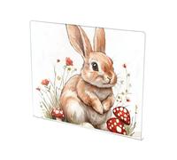 Funny Dwarf Rabbit White Cutting Board Countertop with Lip Non-Slip Transparent Board Over Counter Edge Essential Gadgets Tablas para cortar