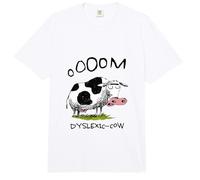 Funny Dyslexia Awareness with Ooom Dyslexic Cow Learning Comfort Colors Adult Heavyweight T-Shirt