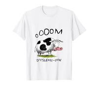 Funny Dyslexia Awareness with Ooom Dyslexic Cow Learning T-Shirt