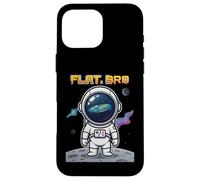 Funny Earth Conspiracy Theory Flat Astronaut Space Case for iPhone 16 Pro Max