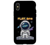 Funny Earth Conspiracy Theory Flat Astronaut Space Case for iPhone X/XS