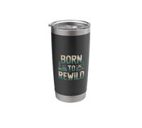 Funny Earth Day 2025 Born to Rewild Climate Change Stainless Steel Insulated Tumbler
