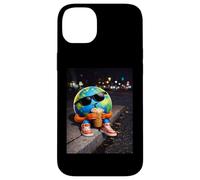 Funny Earth Day Earth Drinking Iced Coffee Planet Meme Case for iPhone 14 Plus