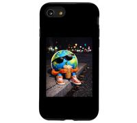 Funny Earth Day Earth Drinking Iced Coffee Planet Meme Case for iPhone SE (2020) / 7/8
