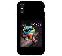 Funny Earth Day Earth Drinking Iced Coffee Planet Meme Case for iPhone X/XS
