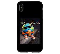 Funny Earth Day Earth Drinking Iced Coffee Planet Meme Case for iPhone XS Max