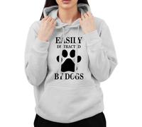 Funny Easily Distracted By Dogs Dog Lover Puppy Amazing Novelty Hoodie (Heather Grey,Medium)