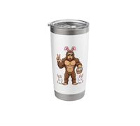 Funny Easter Bigfoot with Bunnies and Eggs Design Stainless Steel Insulated Tumbler