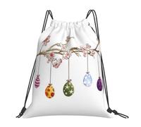 Funny Easter Bunny Eggs Men Women Pe Bag Foldable String Backpack Large Gym Sack For Hiking Holidays Beach
