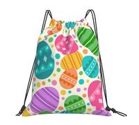 Funny Easter Bunny Eggs Unisex Drawstring Bag Portable Drawstring Backpack Durable Gym Sack For Holidays Sports Swim
