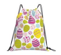 Funny Easter Bunny Eggs Unisex Pe Bag Lightweight Drawstring Backpack Adjustable Swimming Bags For Swim Gym Beach