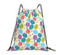 Funny Easter Bunny Eggs Women Men String Backpack Durable Drawstring Bag Foldable Swimming Bags For Hiking Travel Football
