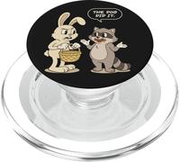 Funny Easter Bunny Raccoon The Dog Did It Chocolate Thief PopSockets PopGrip for MagSafe
