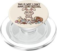 Funny Easter Bunny Why I Cant Have Nice Things Grumpy Rabbit PopSockets PopGrip for MagSafe