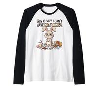 Funny Easter Bunny Why I Cant Have Nice Things Grumpy Rabbit Raglan Baseball Tee