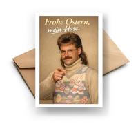 Funny Easter Card Partner - Happy Easter My Rabbit Greeting Card Set with Envelope for Husband Boyfriend Wife Funny Easter Greetings Declaration of Love Folding Card Couple Gift