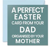 Funny Easter Cards for Men Women - Organised By - Joke Happy Easter Card for Son Daughter from Mum Dad, Rude Humour Banter Gifts, 145mm Spring Seasonal Greeting Cards Family
