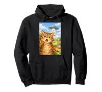 Funny Easter Cat Selfie Eggs UFO Alien for Men Women Kids Pullover Hoodie