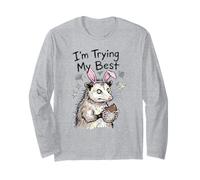 Funny Easter Possum I'm Trying My Best Opossum Easter Egg Long Sleeve T-Shirt