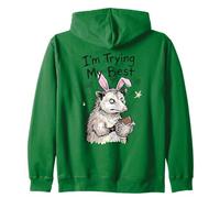 Funny Easter Possum I'm Trying My Best Opossum Easter Egg Zip Hoodie