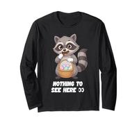 Funny Easter Raccoon Nothing to See Here Trash Panda Long Sleeve T-Shirt