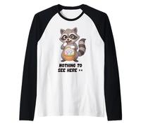 Funny Easter Raccoon Nothing to See Here Trash Panda Raglan Baseball Tee