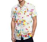 Funny Easter Shirt for Men Short Sleeve Button Down Shirts Summer Casual Beach Top Mens Vintage 50s Hawaiian Bowling Shirts(Black,Medium)