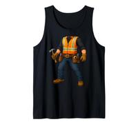 Funny Easy Last Minute Construction Worker Halloween Costume Tank Top