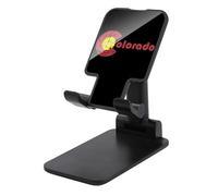 Funny Eat Colorado Flag Folding Cell Phone Stand for Desk Adjustable Height Portable Cellphone Cradle for Office