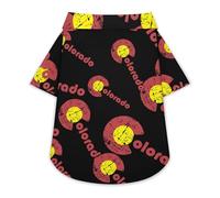 Funny Eat Colorado Flag Pet Shirt Button Up Summer Clothes Breathable T-Shirt for Small Medium Dogs Cats