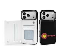 Funny Eat Colorado Flag Phone Case Compatible with iPhone 17/17 Air/17 Pro/17 Pro Max Flip Protective Cover with Card Holder