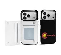 Funny Eat Colorado Flag Phone Case Compatible with iPhone 17/17 Air/17 Pro/17 Pro Max Flip Protective Cover with Card Holder