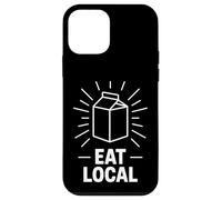 Funny Eat Local Milk Carton Minimalist Saying Case for iPhone 12 mini