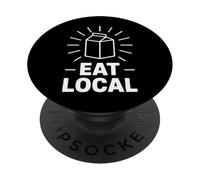 Funny Eat Local Milk Carton Minimalist Saying PopSockets Adhesive PopGrip