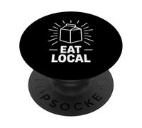 Funny Eat Local Milk Carton Minimalist Saying PopSockets Adhesive PopGrip