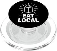 Funny Eat Local Milk Carton Minimalist Saying PopSockets PopGrip for MagSafe