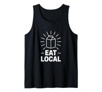 Funny Eat Local Milk Carton Minimalist Saying Tank Top