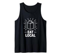 Funny Eat Local Milk Carton Minimalist Saying Tank Top