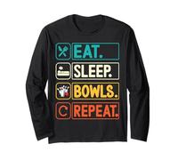 Funny Eat Sleep Bowls Repeat Lawn Bowl & Bowling Gifts Tee Long Sleeve T-Shirt