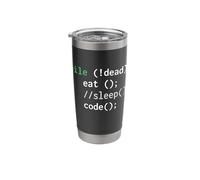 Funny Eat Sleep Code Repeat Coding Programmer Nerd Graphic Stainless Steel Insulated Tumbler