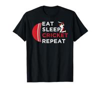 Funny Eat Sleep Cricket Repeat For The Cricket Player T-Shirt