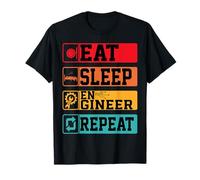 Funny Eat Sleep Engineer Repeat Engineering Gifts Men Women T-Shirt