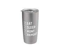 Funny Eat Sleep Hunt Repeat Rabbit Deer Hound Stainless Steel Insulated Tumbler