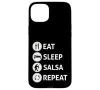 Funny Eat Sleep Salsa Repeat Ballroom Dance T-shirt Case for iPhone 15 Plus
