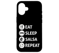 Funny Eat Sleep Salsa Repeat Ballroom Dance T-shirt Case for iPhone 16