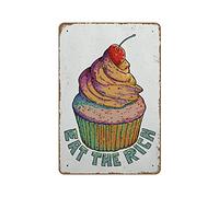 Funny Eat The Rich Metal Tin Sign Socialist Anti Capitalist Anarchy Poster Prints Leftist Communism Marxism Resist Metal Tin Sign Plaque Bar Pub Vintage Retro Wall Decor Poster Home Porch 8x5.5 Inch