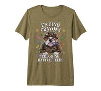 Funny Eating Crayons Coloring BATTLEFIELDS Jarhead Father Premium T-Shirt