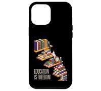 Funny Education Is Freedom Saying Book Shelf Power Women Men Case for iPhone 12 Pro Max